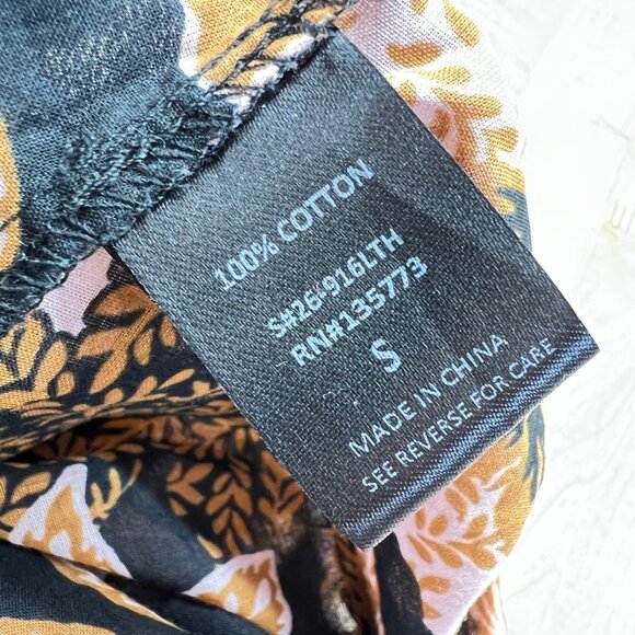 Vici Floral Off-The-Shoulder Puff Sleeve Blouse Pink Black Size Small - Picture 7 of 9